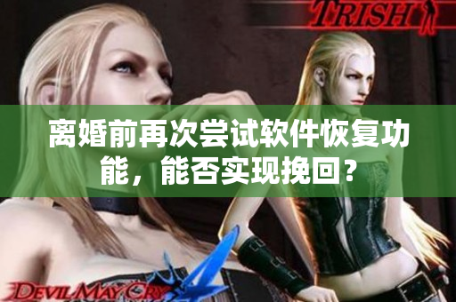 離婚前再次嘗試軟件恢復功能，能否實現(xiàn)挽回？