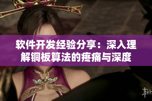 軟件開(kāi)發(fā)經(jīng)驗(yàn)分享：深入理解銅板算法的疼痛與深度