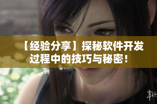 【經(jīng)驗(yàn)分享】探秘軟件開發(fā)過(guò)程中的技巧與秘密！