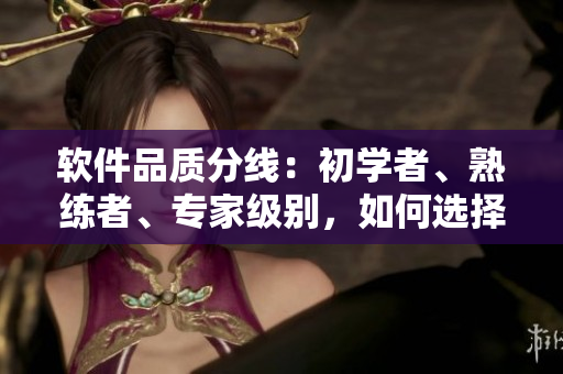 軟件品質分線：初學者、熟練者、專家級別，如何選擇最適合你需求的軟件
