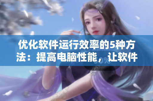 優(yōu)化軟件運(yùn)行效率的5種方法：提高電腦性能，讓軟件運(yùn)行更流暢