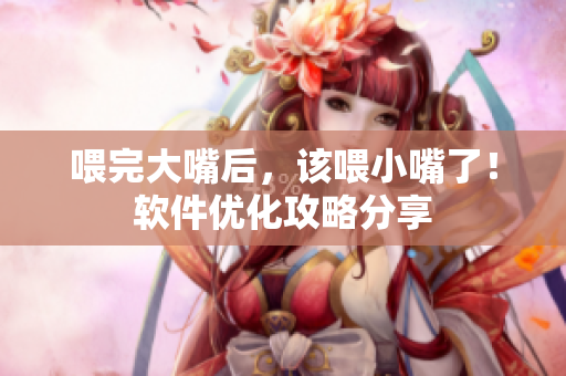 喂完大嘴后，該喂小嘴了！軟件優(yōu)化攻略分享