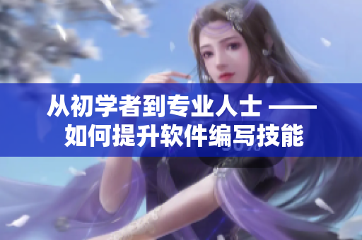 從初學(xué)者到專(zhuān)業(yè)人士 —— 如何提升軟件編寫(xiě)技能