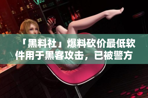 「黑料社」爆料砍價最低軟件用于黑客攻擊，已被警方調查！