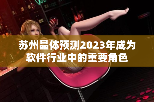 蘇州晶體預(yù)測(cè)2023年成為軟件行業(yè)中的重要角色