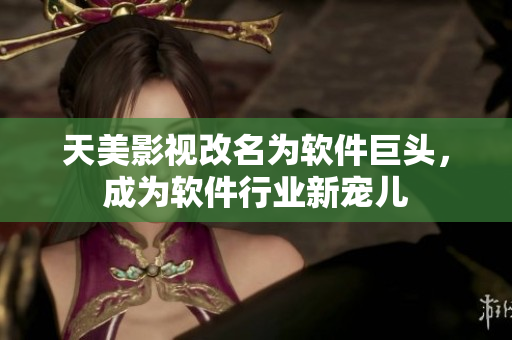 天美影視改名為軟件巨頭，成為軟件行業(yè)新寵兒