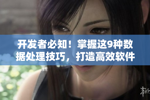 開發(fā)者必知！掌握這9種數(shù)據(jù)處理技巧，打造高效軟件開發(fā)流程