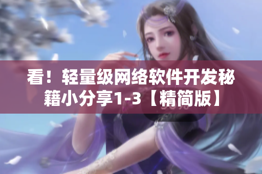 看！輕量級網(wǎng)絡(luò)軟件開發(fā)秘籍小分享1-3【精簡版】