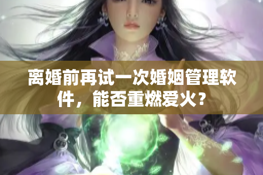 離婚前再試一次婚姻管理軟件，能否重燃愛(ài)火？
