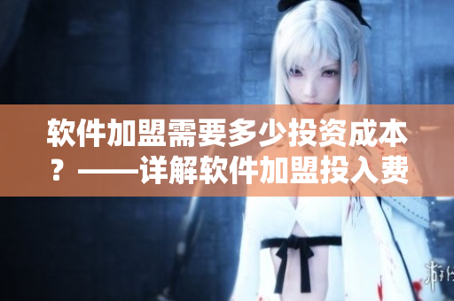 軟件加盟需要多少投資成本？——詳解軟件加盟投入費用