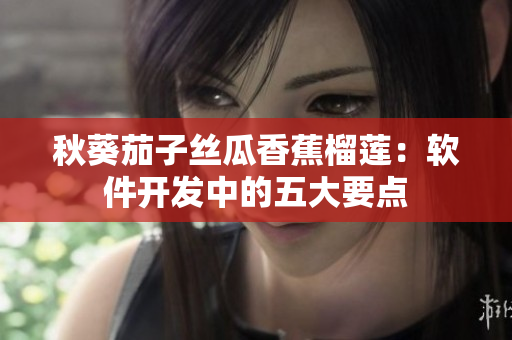 秋葵茄子絲瓜香蕉榴蓮：軟件開發(fā)中的五大要點(diǎn)
