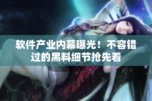 軟件產(chǎn)業(yè)內(nèi)幕曝光！不容錯過的黑料細節(jié)搶先看