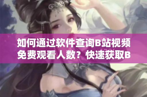 如何通過(guò)軟件查詢(xún)B站視頻免費(fèi)觀(guān)看人數(shù)？快速獲取B站在線(xiàn)觀(guān)看人數(shù)的方法分享