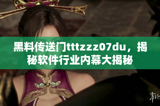 黑料傳送門tttzzz07du，揭秘軟件行業(yè)內(nèi)幕大揭秘