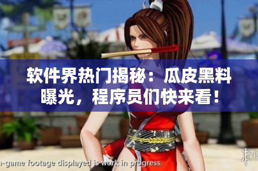 軟件界熱門揭秘：瓜皮黑料曝光，程序員們快來看！