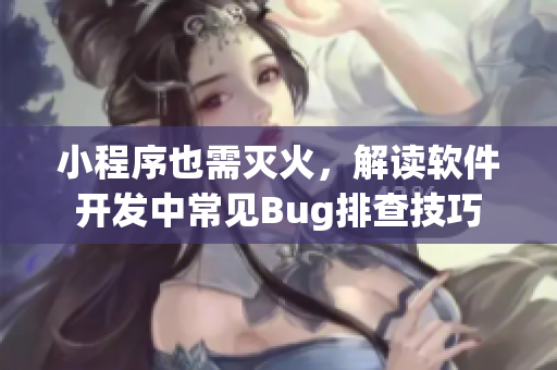 小程序也需滅火，解讀軟件開發(fā)中常見Bug排查技巧
