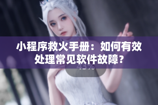 小程序救火手冊(cè)：如何有效處理常見軟件故障？