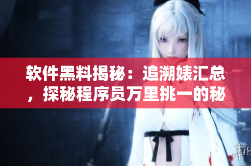 軟件黑料揭秘：追溯婊匯總，探秘程序員萬里挑一的秘密歷程