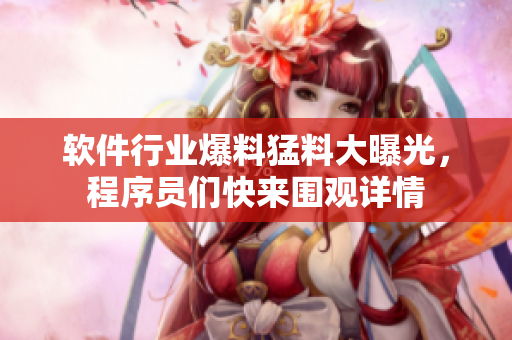 軟件行業(yè)爆料猛料大曝光，程序員們快來圍觀詳情