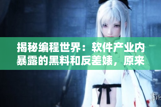 揭秘編程世界：軟件產(chǎn)業(yè)內(nèi)暴露的黑料和反差婊，原來如此復(fù)雜