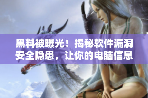 黑料被曝光！揭秘軟件漏洞安全隱患，讓你的電腦信息不再被黑客攻擊
