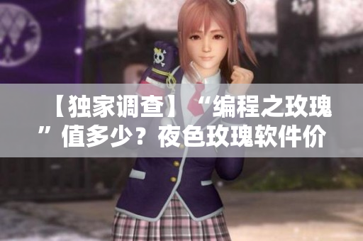【獨家調(diào)查】“編程之玫瑰”值多少？夜色玫瑰軟件價格比無人區(qū)玫瑰貴多少？