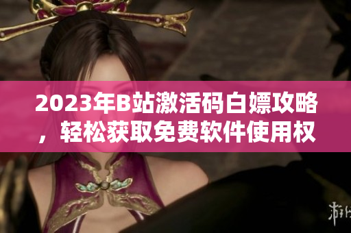 2023年B站激活碼白嫖攻略，輕松獲取免費(fèi)軟件使用權(quán)