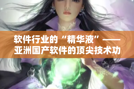 軟件行業(yè)的“精華液”——亞洲國(guó)產(chǎn)軟件的頂尖技術(shù)功效介紹