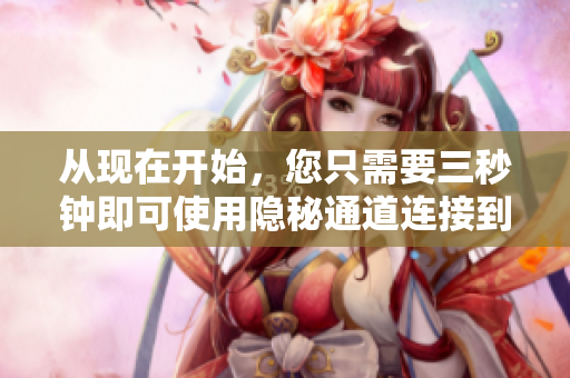 從現(xiàn)在開始，您只需要三秒鐘即可使用隱秘通道連接到軟件界面!